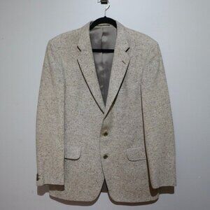 Vintage Magee Handwoven Light Beige Donegal Tweed